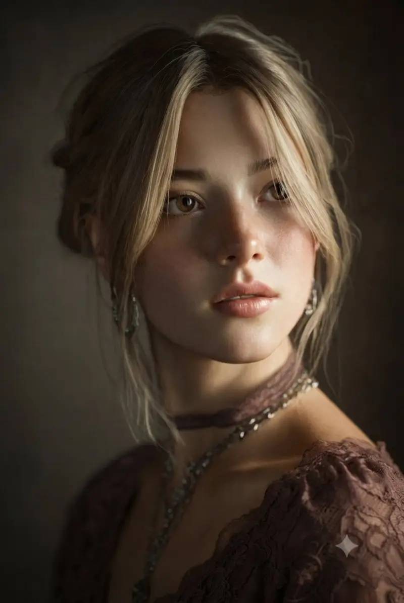 پرتره نقاشی‌گونه زن باوقار
