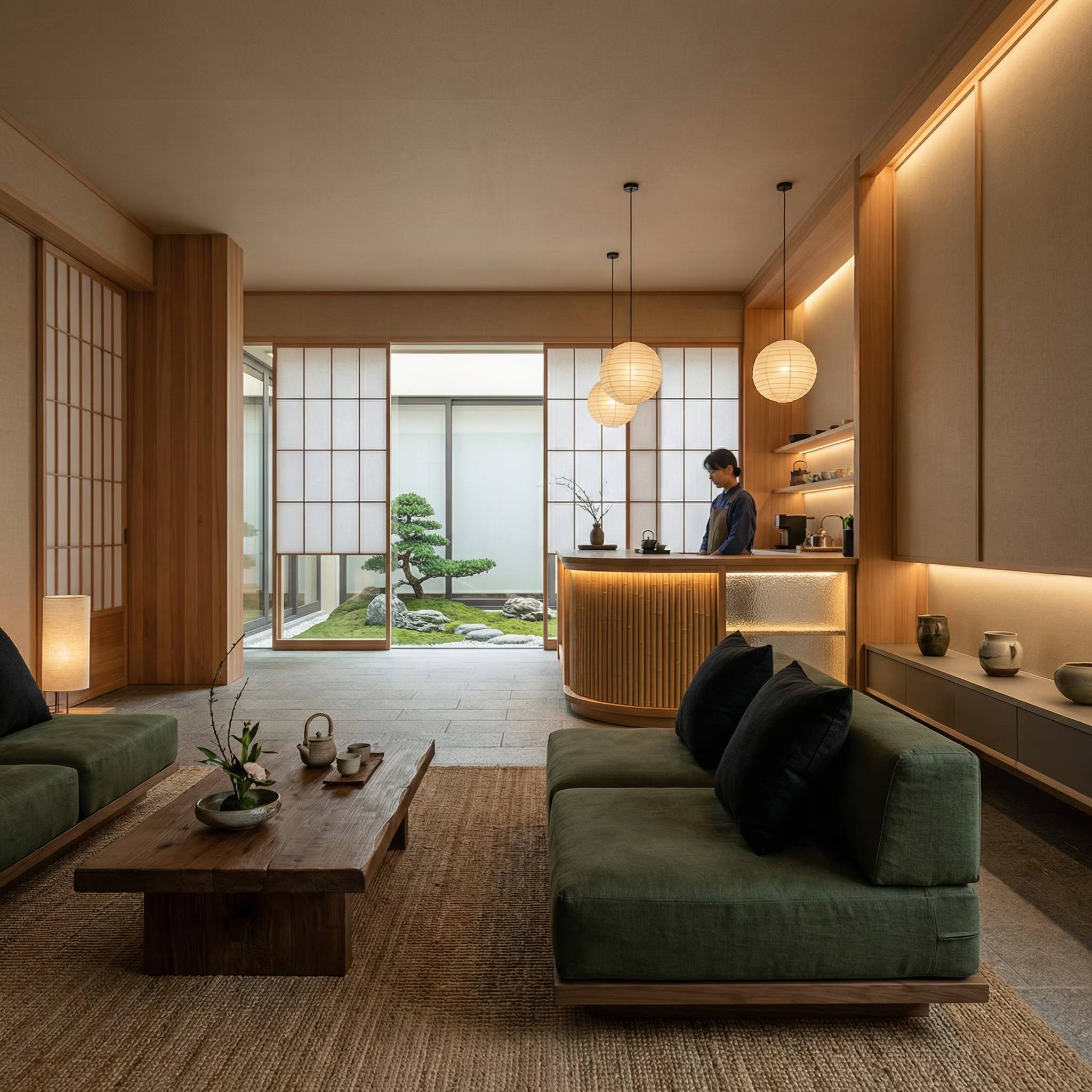 طراحی داخلی لژ ژاپنی مدرن