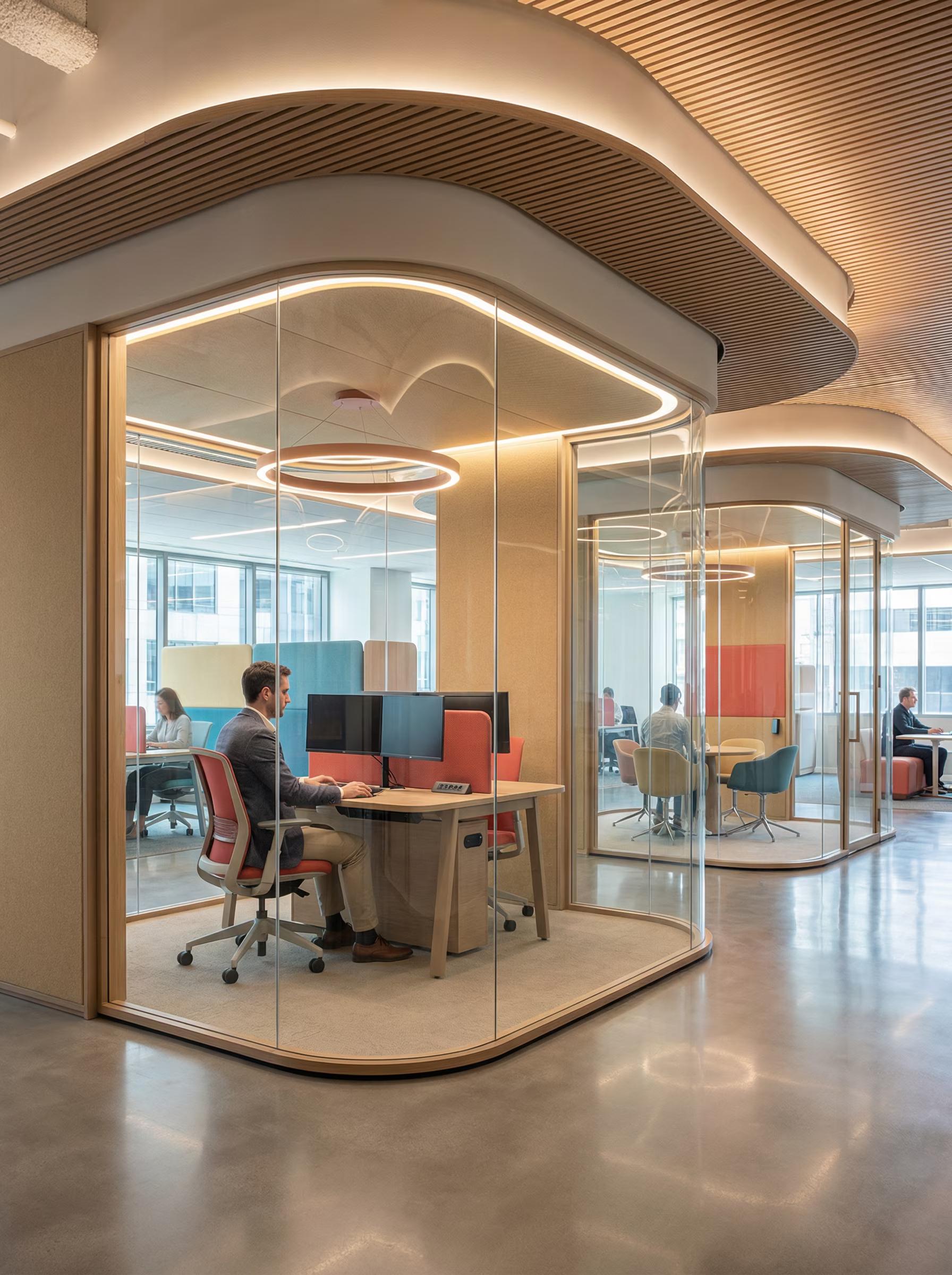 پرامپت طراحی داخلی فضای کاری شرکتی